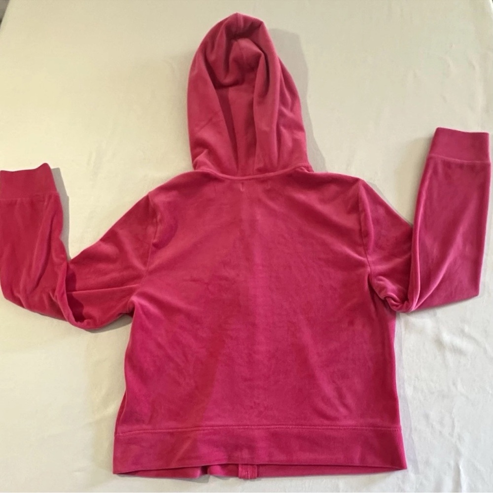 JUICY COUTURE Velvet Tracksuit Bling Hoodie & Pants Hot Pink Size XL Retro Y2K - Picture 4 of 16